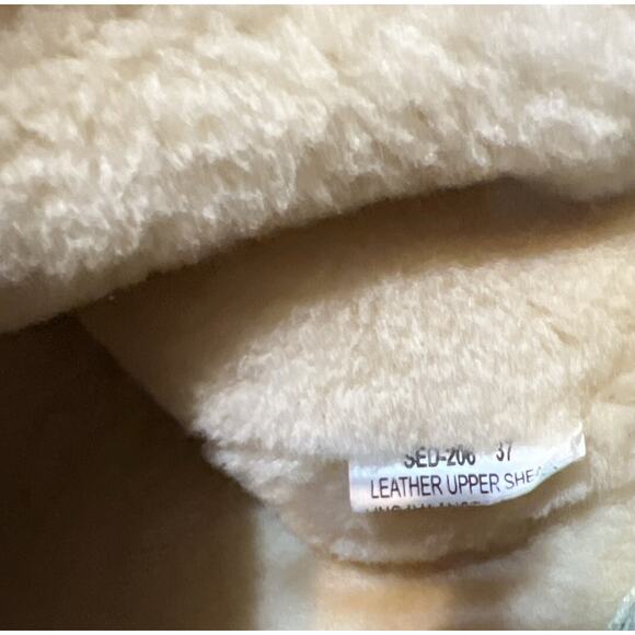 ALEGRIA SEDONA IVORY GLITTER LEATHER UPPER SHEARLING LINED BOOTS SZ 37 6.5-7 - Picture 4 of 8